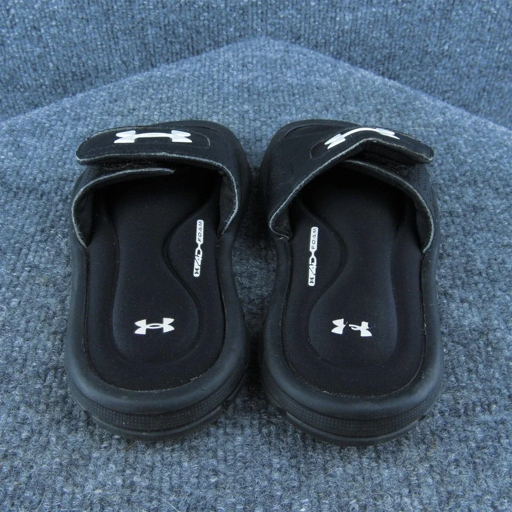 Under Armour Boys Slide Shoes Black Synthetic Slip‎ On Size T 11 Medium
